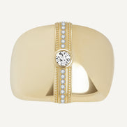 Classic Wide Band Ring 18K Gold Lab-Grown Diamond