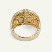 Classic Wide Band Ring 18K Gold Lab-Grown Diamond