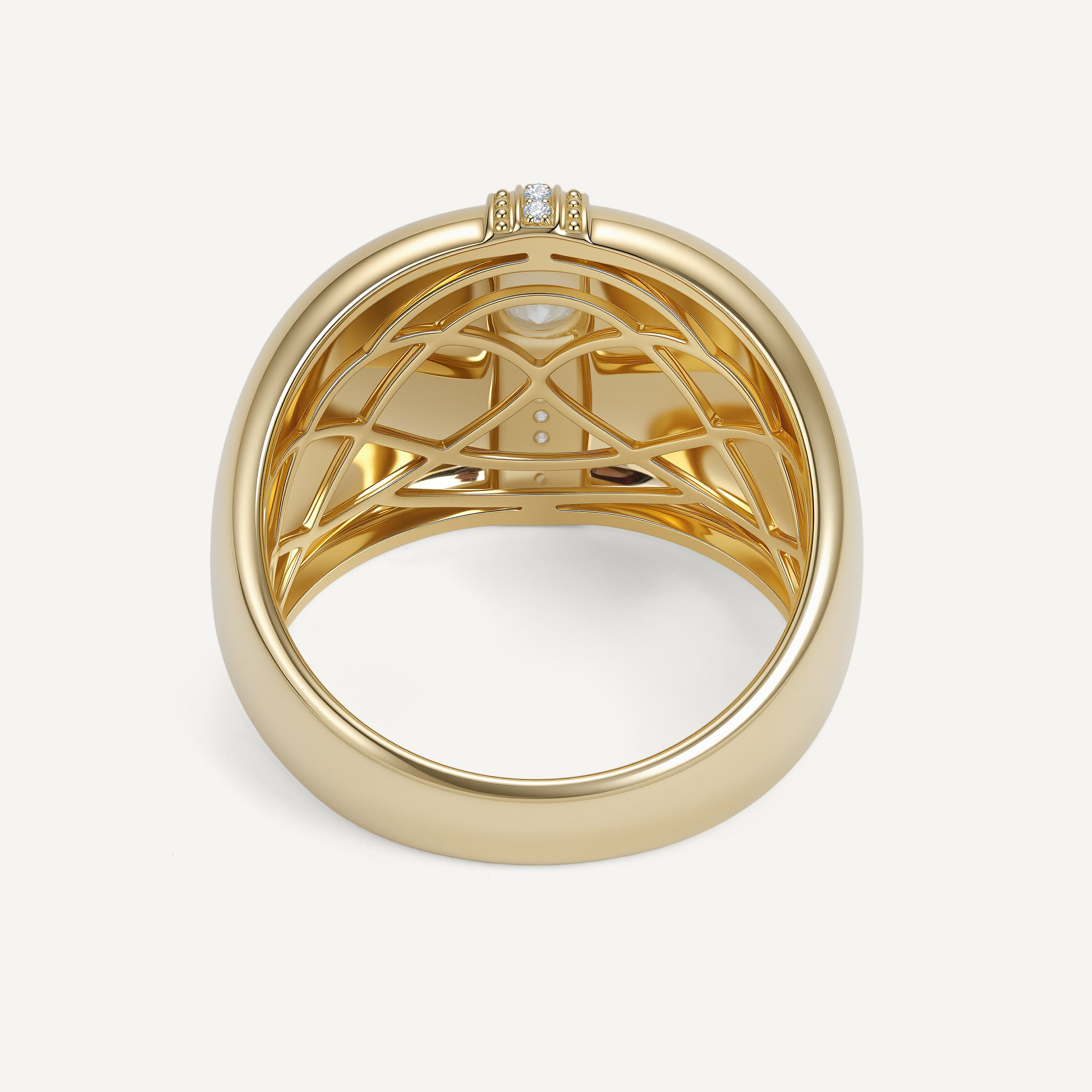 Classic Wide Band Ring 18K Gold Lab-Grown Diamond