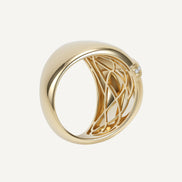 Classic Wide Band Ring 18K Gold Lab-Grown Diamond