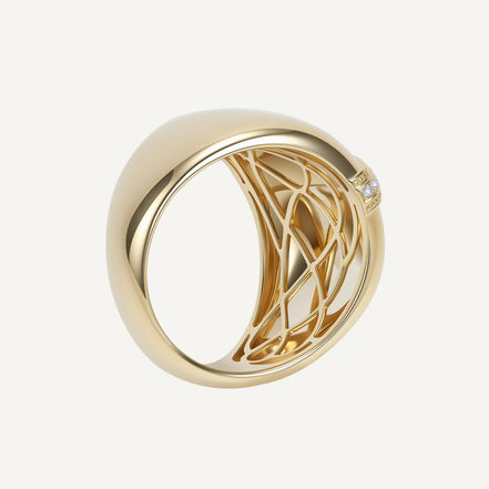 Classic Wide Band Ring 18K Gold Lab-Grown Diamond