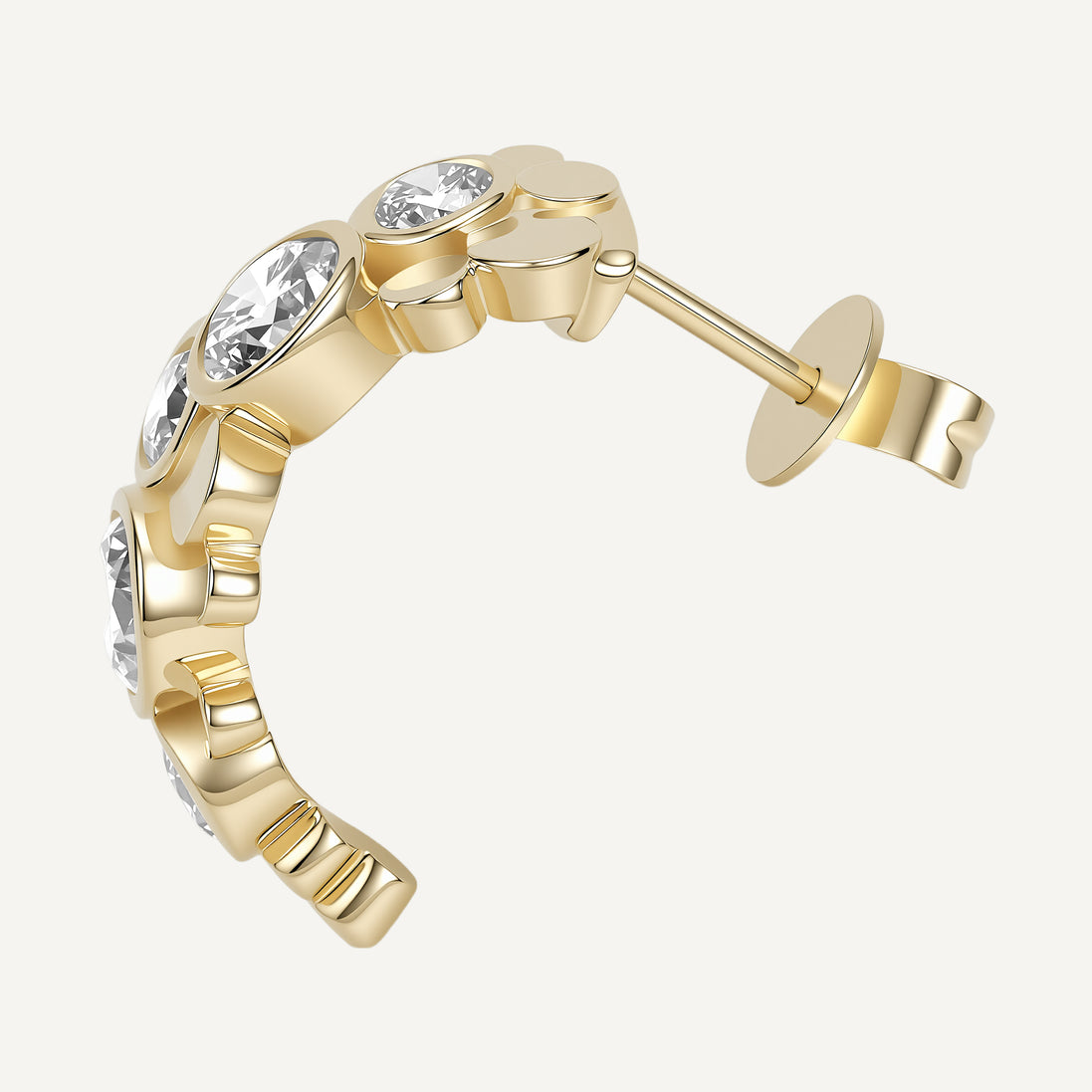 ORBITÉ Geometric Band Earrings 18K Gold Lab-Grown Diamond