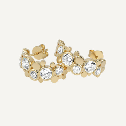ORBITÉ Geometric Band Earrings 18K Gold Lab-Grown Diamond
