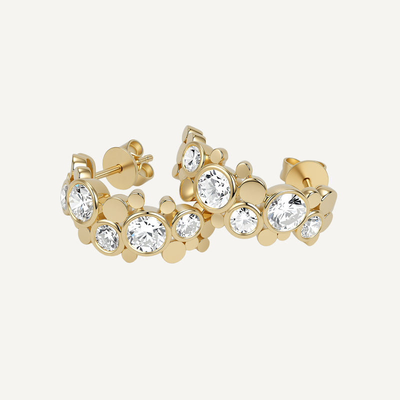 ORBITÉ Geometric Band Earrings 18K Gold Lab-Grown Diamond