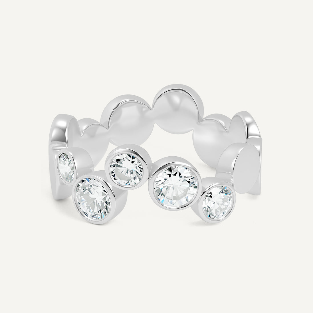 ORBITÉ Geometric Ring 18K Gold White Lab-Grown Diamond