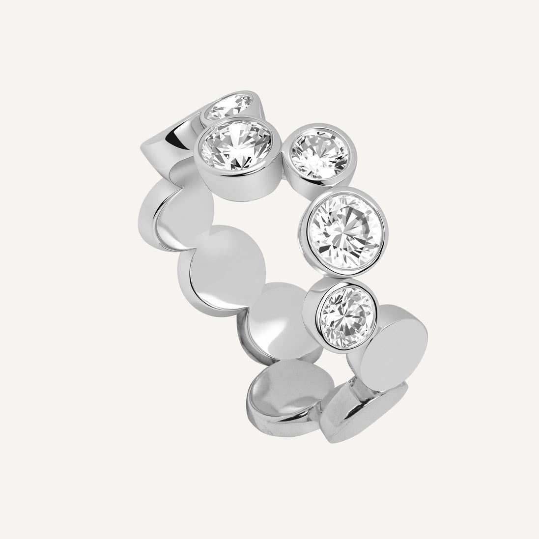 ORBITÉ Geometric Ring 18K Gold White Lab-Grown Diamond
