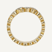 ORBITÉ Wide Geometric Band Ring 18K Gold Lab-Grown Diamond