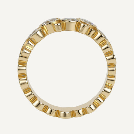 ORBITÉ Wide Geometric Band Ring 18K Gold Lab-Grown Diamond