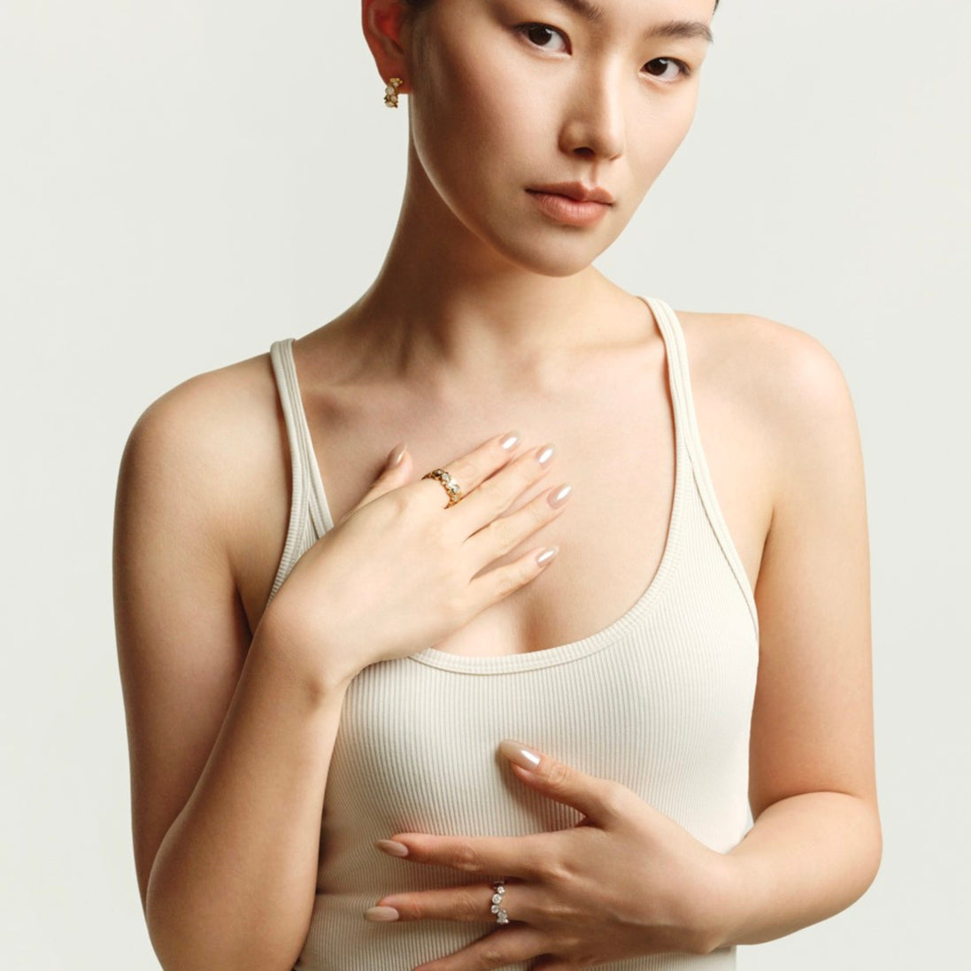 ORBITÉ Geometric Ring 18K Gold White Lab-Grown Diamond