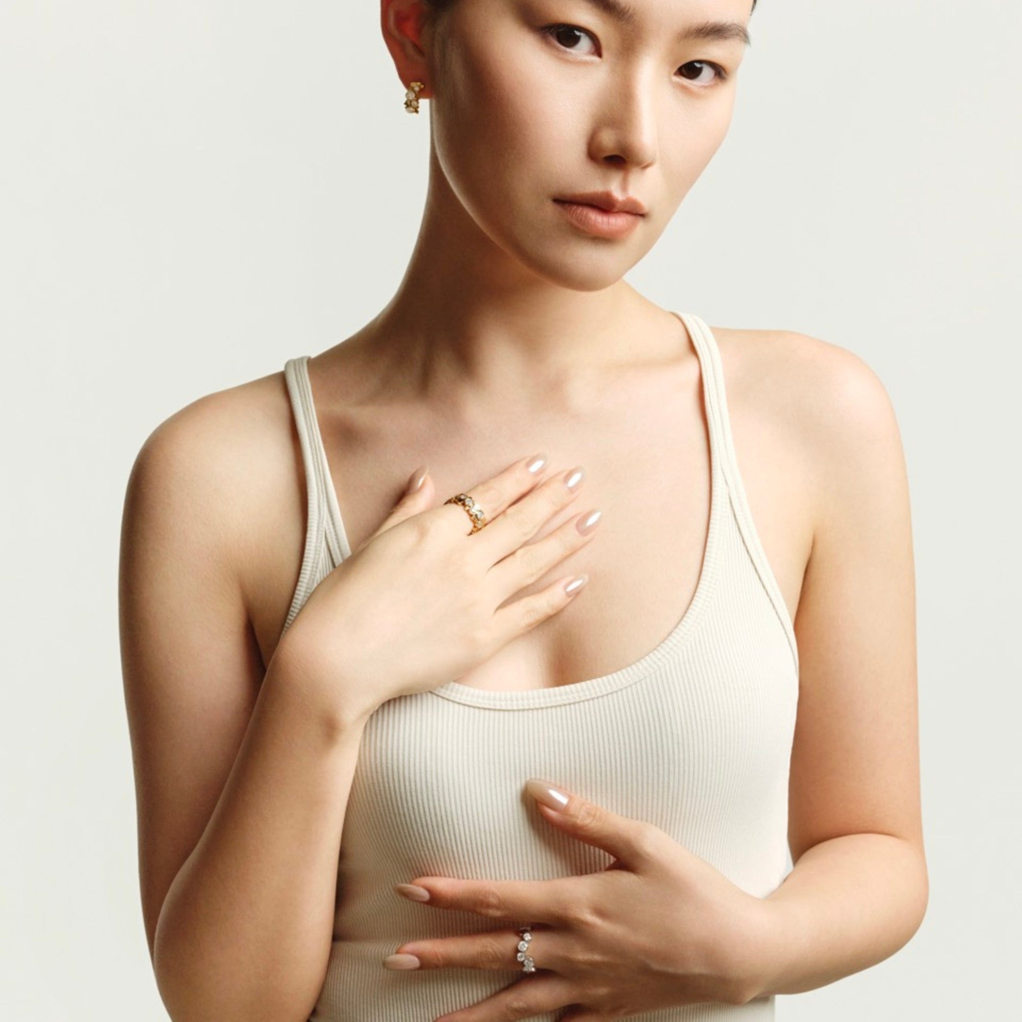 ORBITÉ Geometric Ring 18K Gold White Lab-Grown Diamond