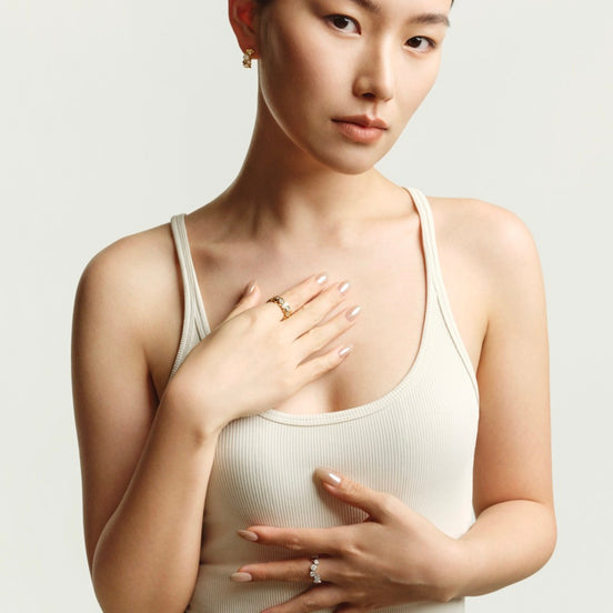 ORBITÉ Geometric Ring 18K Gold White Lab-Grown Diamond
