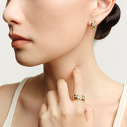 ORBITÉ Geometric Band Earrings 18K Gold Lab-Grown Diamond